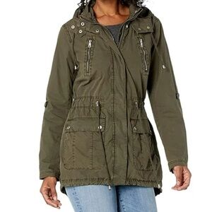 Levi’s Olive Green Hooded Utility Jacket / Parka – Zip Pockets 2016 size Medium
